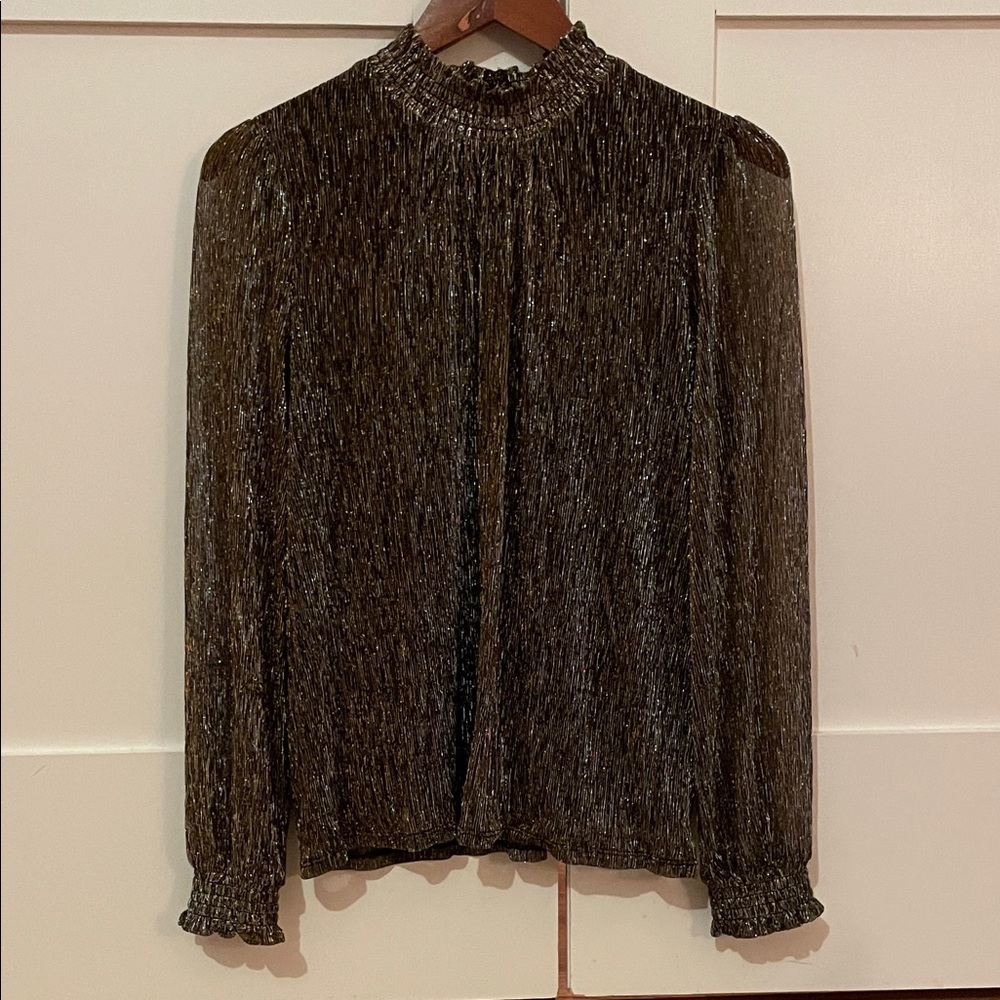 Boden Metallic Brown Blouse
